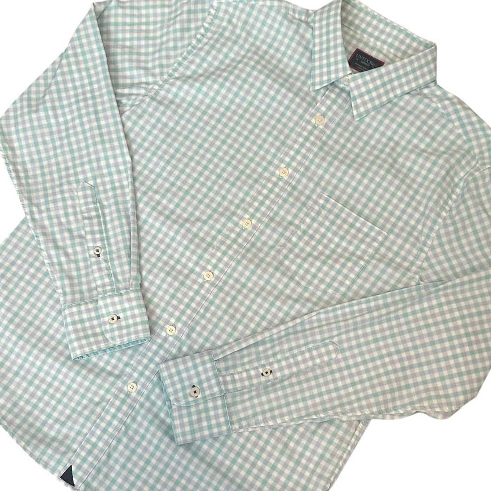 UNTUCKit Shirt Men's Medium Pastel Plaid Montiglet Performance‎ Button Down